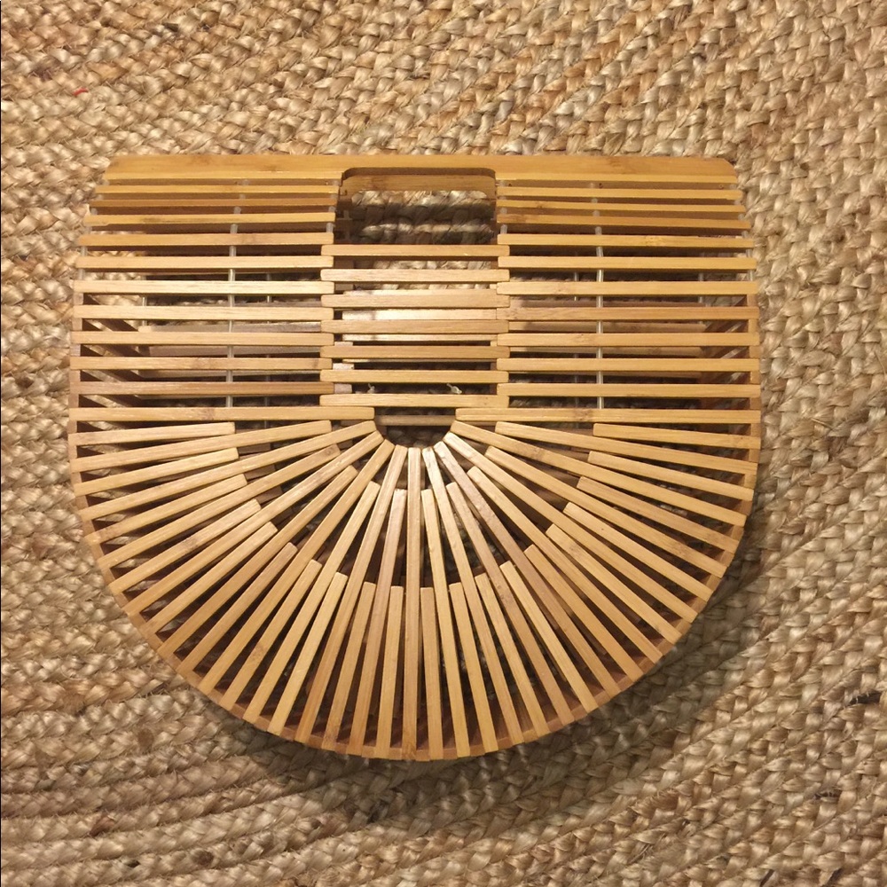 Cult gaia style bamboo basket bag
